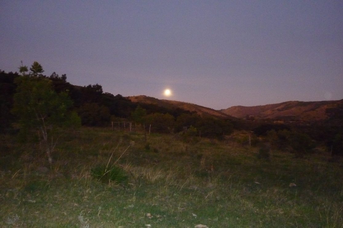 Moon rise over the hills