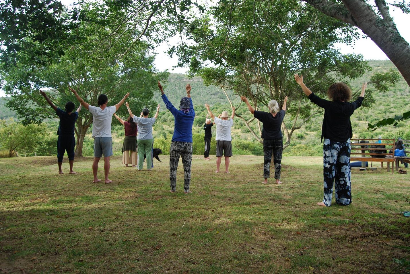 A tai chi workshop at the retreat